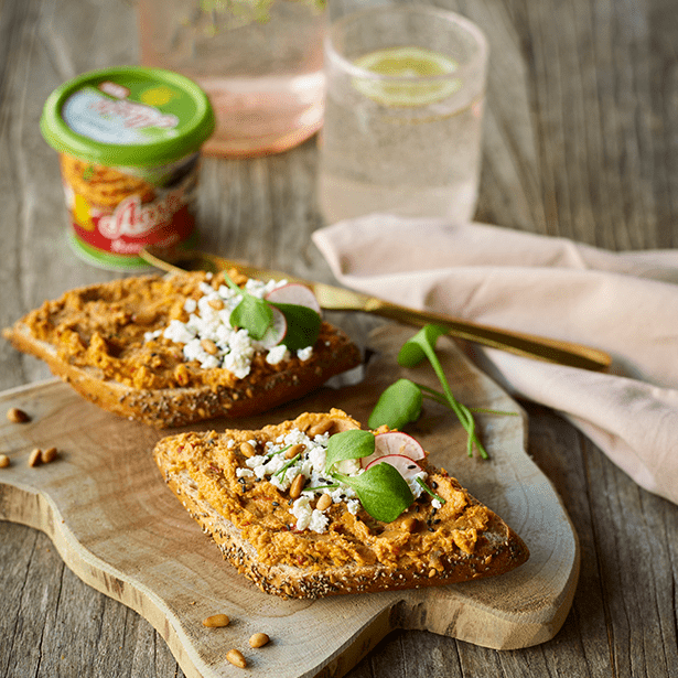 Toasts met veggie spread