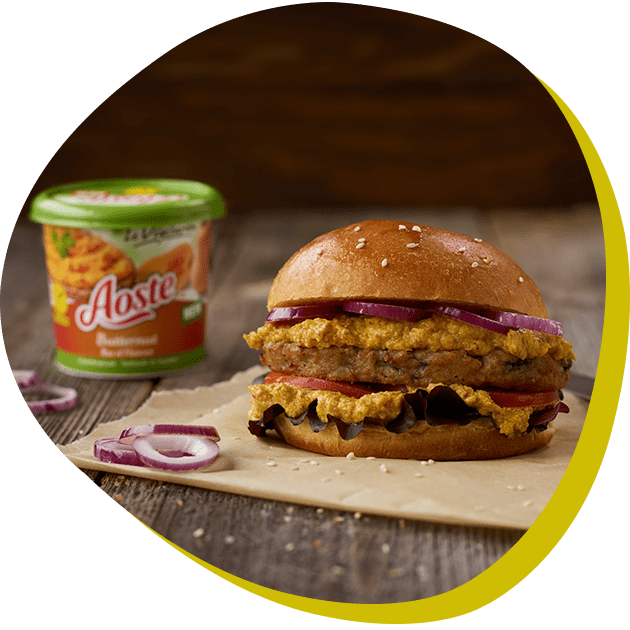 Veggie burger met spread